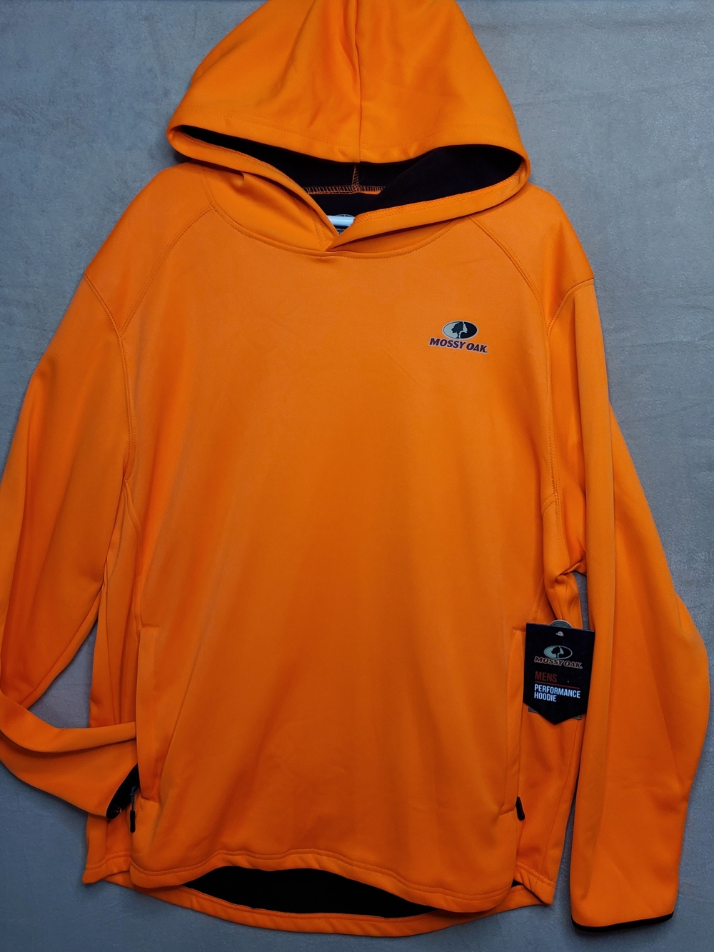 Mossy Oak Men’s High-Visibility Orange Performance Hoodie Size Xl